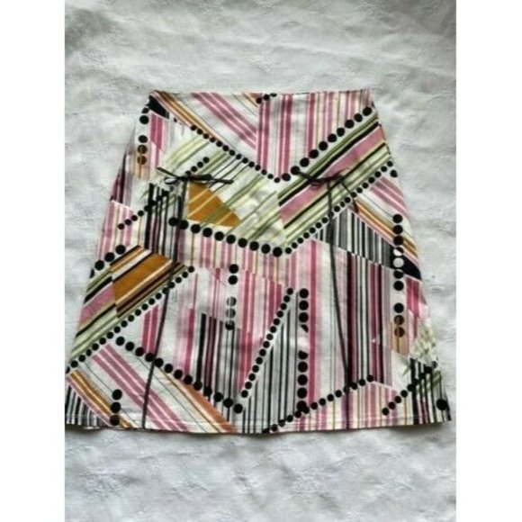 Lily Womens Size L Pattern Zip Up Skirt  A-line - Picture 1 of 3